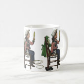 ヴィンテージガール女性のカーボーイ探し鏡彼女は無駄だ コーヒーマグカップ (正面右)