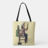 ヴィンテージガール女性のカーボーイ探し鏡彼女は無駄だ トートバッグ (裏面)