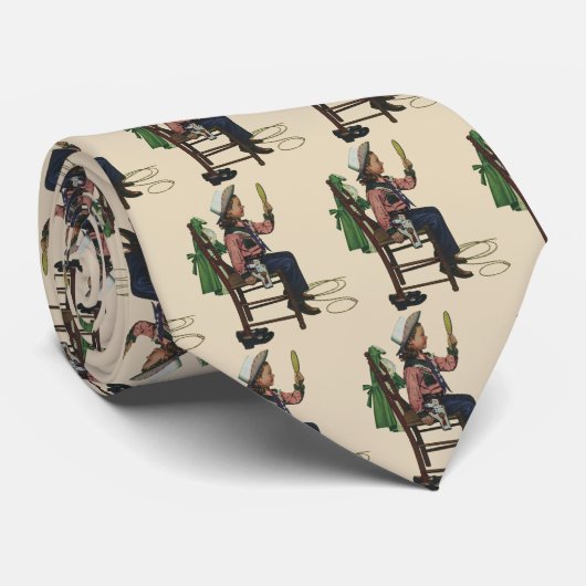 ヴィンテージガール女性のカーボーイ探し鏡彼女は無駄だ ネクタイ (ロール)