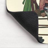 ヴィンテージガール女性のカーボーイ探し鏡彼女は無駄だ マウスパッド (コーナー)