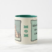 ヴィンテージガール犬と皮肉おもしろい引用文母 マグカップ (中央)