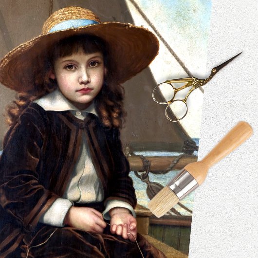 ヴィンテージガール素朴ボート海の分離 薄葉紙