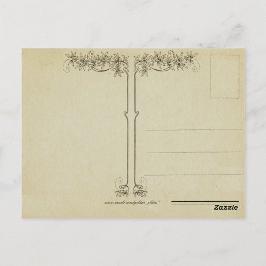 ヴィンテージガール誕生日はがき ポストカード (裏面)