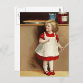 ヴィンテージガール赤装葉書 ポストカード (正面/裏面)