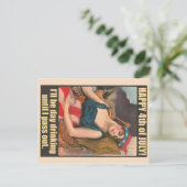 ヴィンテージガール4th of 7月の日の飲み葉書 ポストカード (スタンド正面)