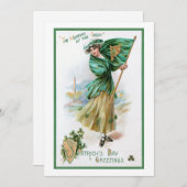 ヴィンテージガール，アイルランド国旗，緑の着用 シーズンカード (正面/裏面)