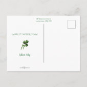 ヴィンテージガール,アイルランド国旗,緑の着用 シーズンポストカード (裏面)