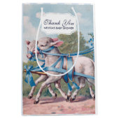 ヴィンテージガール・イン・キャリッジとラブス・ベイビー・シャワー ミディアムペーパーバッグ (正面)