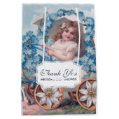 ヴィンテージガール・イン・キャリッジとラブス・ベイビー・シャワー ミディアムペーパーバッグ (裏面)