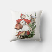 ヴィンテージガール・イン・レッド・フード クッション (裏面)