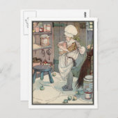 ヴィンテージガール・ウィズ・ジャム&ピクルスbyアン・アンダーソン ポストカード (正面/裏面)