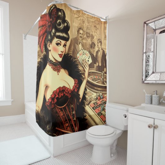 ヴィンテージガール シャワーカーテン (インサイチュ)