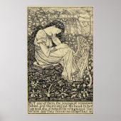 ヴィンテージガール&スワンbyアーサー・ジョセフ・ガスキン ポスター (正面)