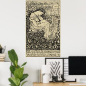 ヴィンテージガール&スワンbyアーサー・ジョセフ・ガスキン ポスター (ホームオフィス)