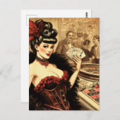ヴィンテージガール ポストカード (正面/裏面)
