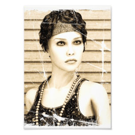 ヴィンテージガール、古いフォトエフェクト フォトプリント