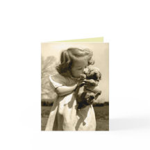 ヴィンテージガール、子犬にキスする