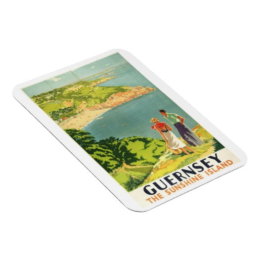 ヴィンテージガーンジー旅行ポスターマグネット マグネット (右側)