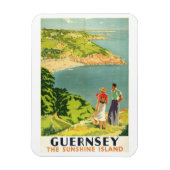ヴィンテージガーンジー旅行ポスターマグネット マグネット (縦)