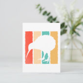 ヴィンテージキウィバードラバーレトロスタイルキウィバード ポストカード (スタンド正面)