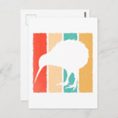 ヴィンテージキウィバードラバーレトロスタイルキウィバード ポストカード (正面/裏面)