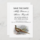 ヴィンテージキジのゲーム鳥スケッチカラー#2 セーブザデート (正面/裏面)