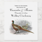 ヴィンテージキジのゲーム鳥スケッチカラー#2 ワインラベル (シングルラベル)