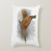 ヴィンテージキジのゲーム鳥スケッチカラー#3 アクセントクッション (裏面(縦))