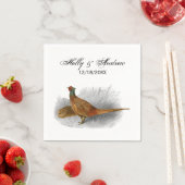 ヴィンテージキジのゲーム鳥スケッチカラー#3 スタンダードカクテルナプキン (インサイチュ)