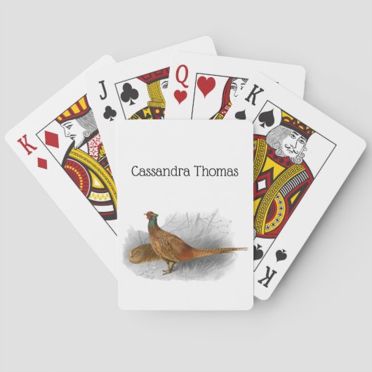 ヴィンテージキジのゲーム鳥スケッチカラー#3 トランプ (裏面)