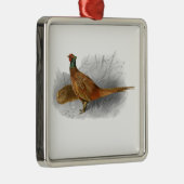 ヴィンテージキジのゲーム鳥スケッチカラー#3 メタルオーナメント (右)