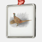 ヴィンテージキジのゲーム鳥スケッチカラー#3 メタルオーナメント (左)