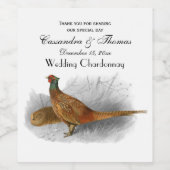 ヴィンテージキジのゲーム鳥スケッチカラー#3 ワインラベル (シングルラベル)