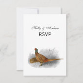 ヴィンテージキジのゲーム鳥スケッチカラー#3 出欠カード (正面)