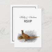 ヴィンテージキジのゲーム鳥スケッチカラー#3 出欠カード (正面/裏面)