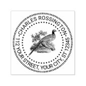ヴィンテージキジのゲーム鳥スケッチ名アドレス セルフインキングスタンプ (デザイン)