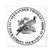 ヴィンテージキジのゲーム鳥スケッチ名アドレス セルフインキングスタンプ (デザイン)