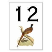 ヴィンテージキジのブランチゲーム鳥スケッチ色 テーブルナンバー (裏面)