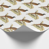 ヴィンテージキジのブランチゲーム鳥スケッチ色 ラッピングペーパー (角)