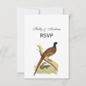 ヴィンテージキジのブランチゲーム鳥スケッチ色 出欠カード (正面)