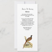 ヴィンテージキジのブランチゲーム鳥スケッチ色 招待状 (裏面)