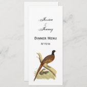 ヴィンテージキジのブランチゲーム鳥スケッチ色 招待状 (正面/裏面)