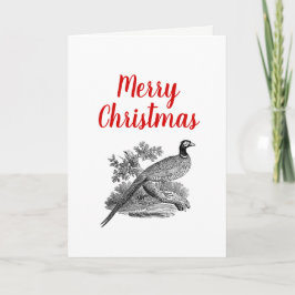 ヴィンテージキジ狩猟鳥のイラスト BW クリスマス