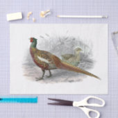 ヴィンテージキジ狩猟鳥の図柄カラー #3 薄葉紙 (クラフト)