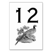 ヴィンテージキジ遊び鳥スケッチBW テーブルナンバー (裏面)