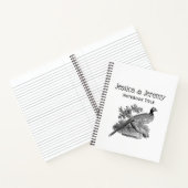 ヴィンテージキジ遊び鳥スケッチBW ノートブック (内部)