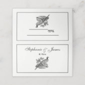 ヴィンテージキジ遊び鳥スケッチBW プレイスカード (外部開封)