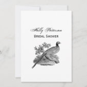 ヴィンテージキジ遊び鳥スケッチBW 招待状 (正面)