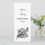 ヴィンテージキジ遊び鳥スケッチBW 招待状 (スタンド正面)