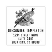 ヴィンテージキジ鳥名差出人住所 セルフインキングスタンプ (デザイン)